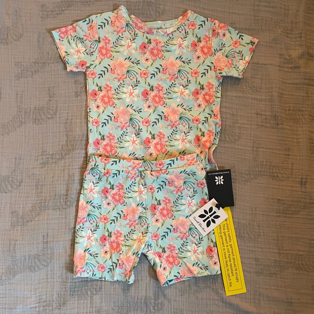 Summer Pajamas Aqua Floral